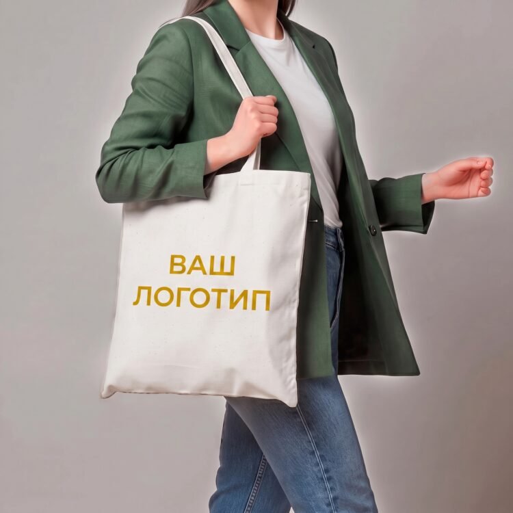 Еко сумка шоппер з бавовни з дном, еко-сумка