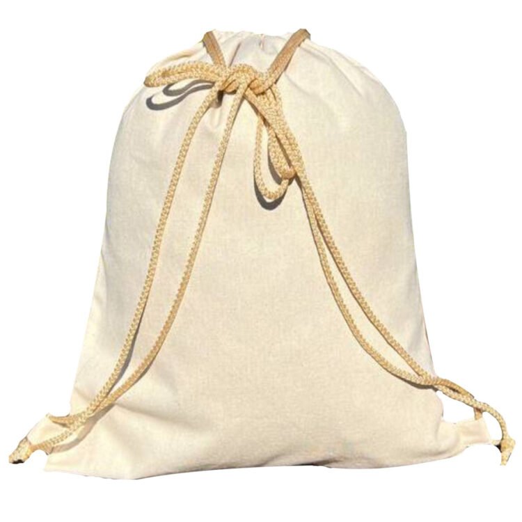 Рюкзак-мішок з бавовни натурального кольору